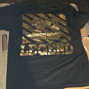 Alstyle Black T-Shirt with Gold Design